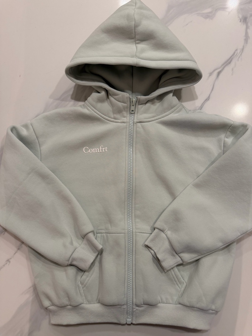 Comfrt Cloud Zip Hoodie in Pale Mint Large
